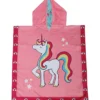 accappatoio poncho reversibile unicorno - tropicale