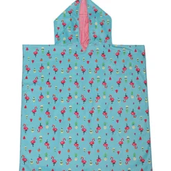accappatoio poncho reversibile unicorno - tropicale