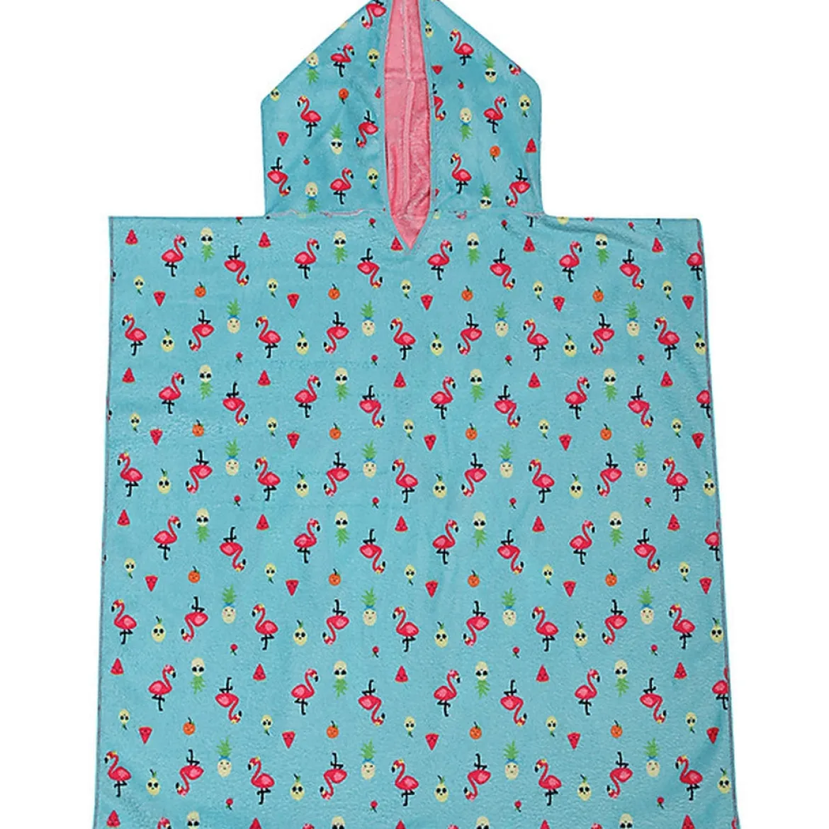 accappatoio poncho reversibile unicorno - tropicale