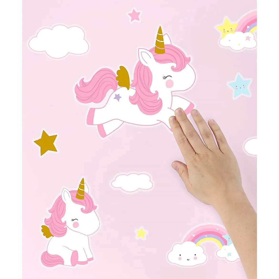 adesivi da parete - unicorni oro - 28 adesivi