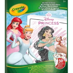 album da colorare con sticker - principesse disney