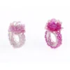 anello mira rosa e fucsia con fiore di perline