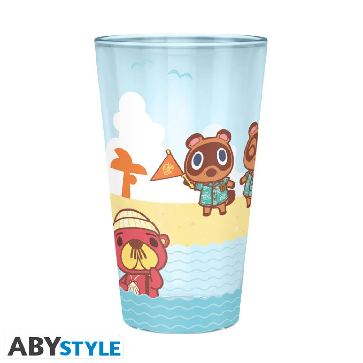 animal crossing - bicchiere 400ml - personaggi da spiaggia