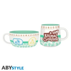 animal crossing - breakfast set mug + bowl