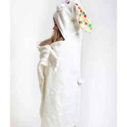 asciugamano bimbi con cappuccio, bella il coniglio - 100% cotone
