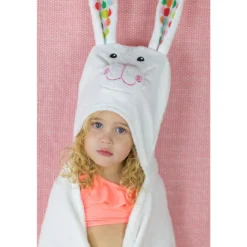 asciugamano bimbi con cappuccio, bella il coniglio - 100% cotone