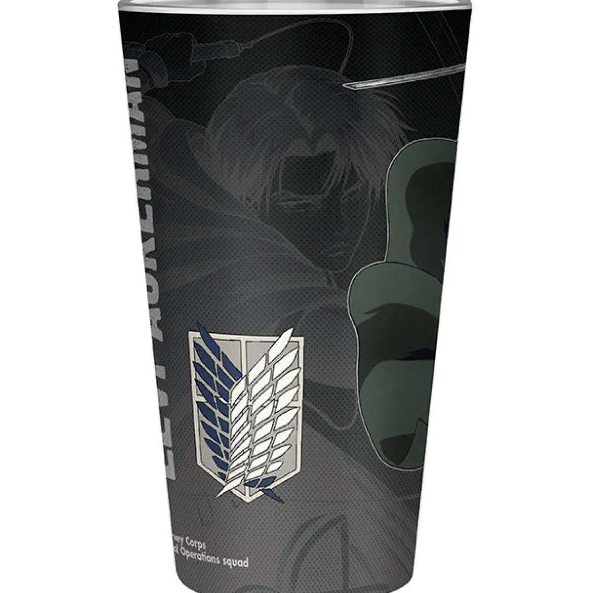 attack on titan - bicchiere large 400ml - glass levi s4