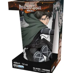 attack on titan - bicchiere large 400ml - glass levi s4