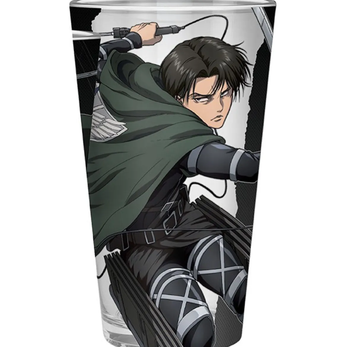 attack on titan - bicchiere large 400ml - glass levi s4
