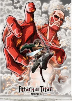 attack on titan - diorama acryl - eren vs gigante colossale