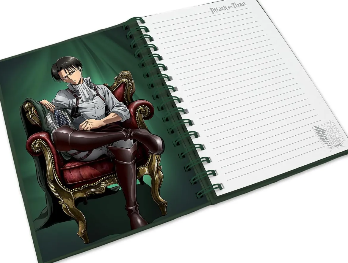attack on titan - levi - agenda a5 a righe a spirale