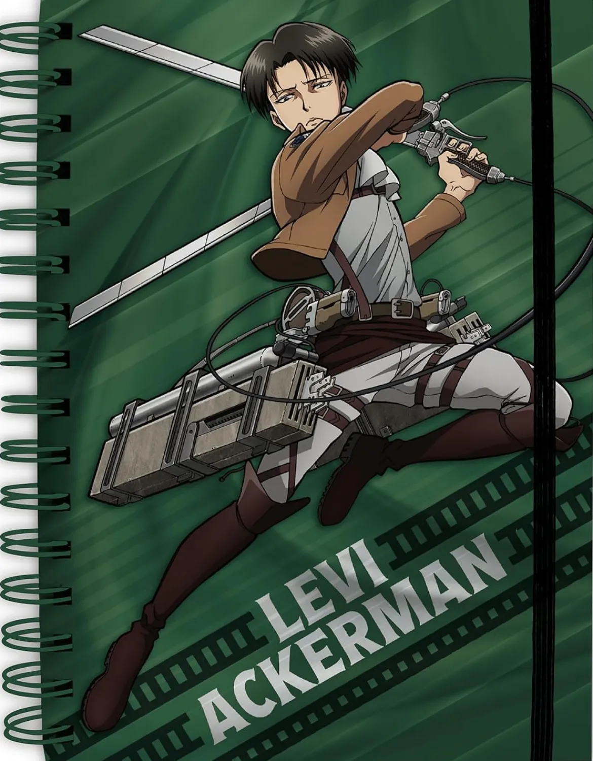 attack on titan - levi - agenda a5 a righe a spirale