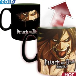 attack on titan - tazza heat change 460ml - titan eren s3
