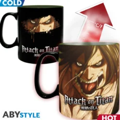 attack on titan - tazza termosensibile 460ml - titan s3