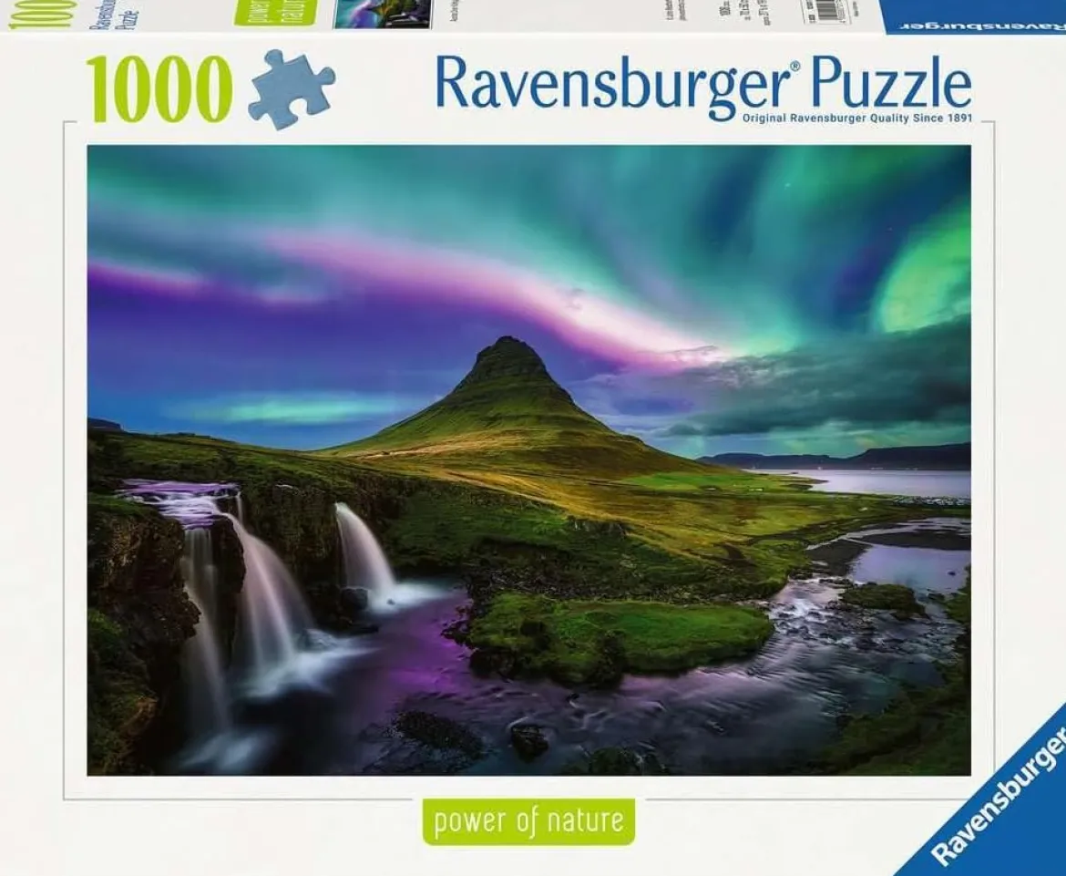aurora over kirkjufell - puzzle 1000 pezzi