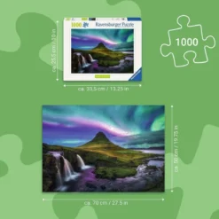 aurora over kirkjufell - puzzle 1000 pezzi
