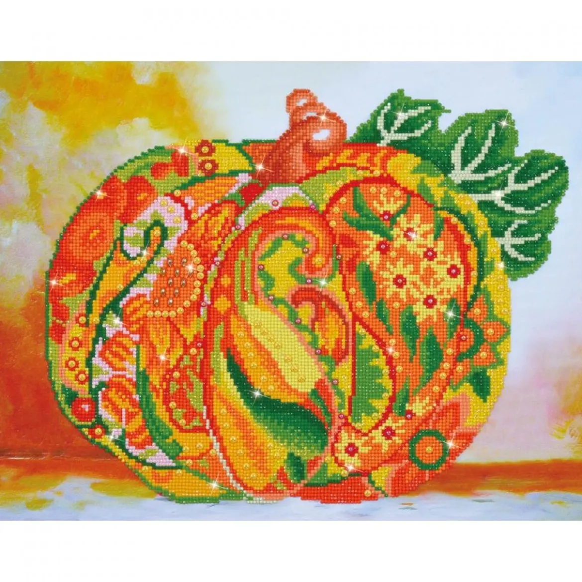 autumn pumpkin amber sparkle - diamond dotz intermediate dd10.016 52x39cm