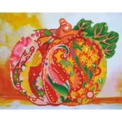 autumn pumpkin rose sparkle - diamond dotz intermediate dd10.015 52x39cm