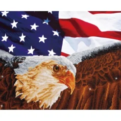 bald eagle and flagblue - diamond dotz advanced dd13.003 71x56cm