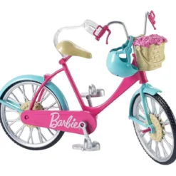 barbie bicicletta per bambole con casco e accessori