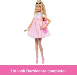 barbie deluxe style - abito rosa pastello con fiocco
