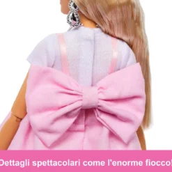 barbie deluxe style - abito rosa pastello con fiocco