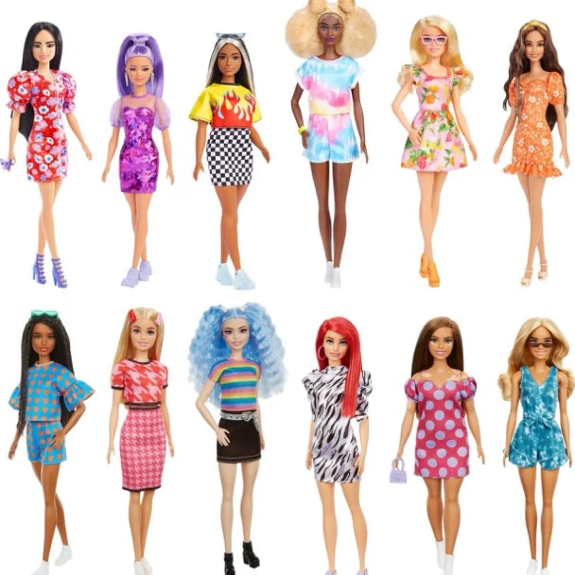 barbie fashionistas - barbie con vestiti alla moda - modello assortito