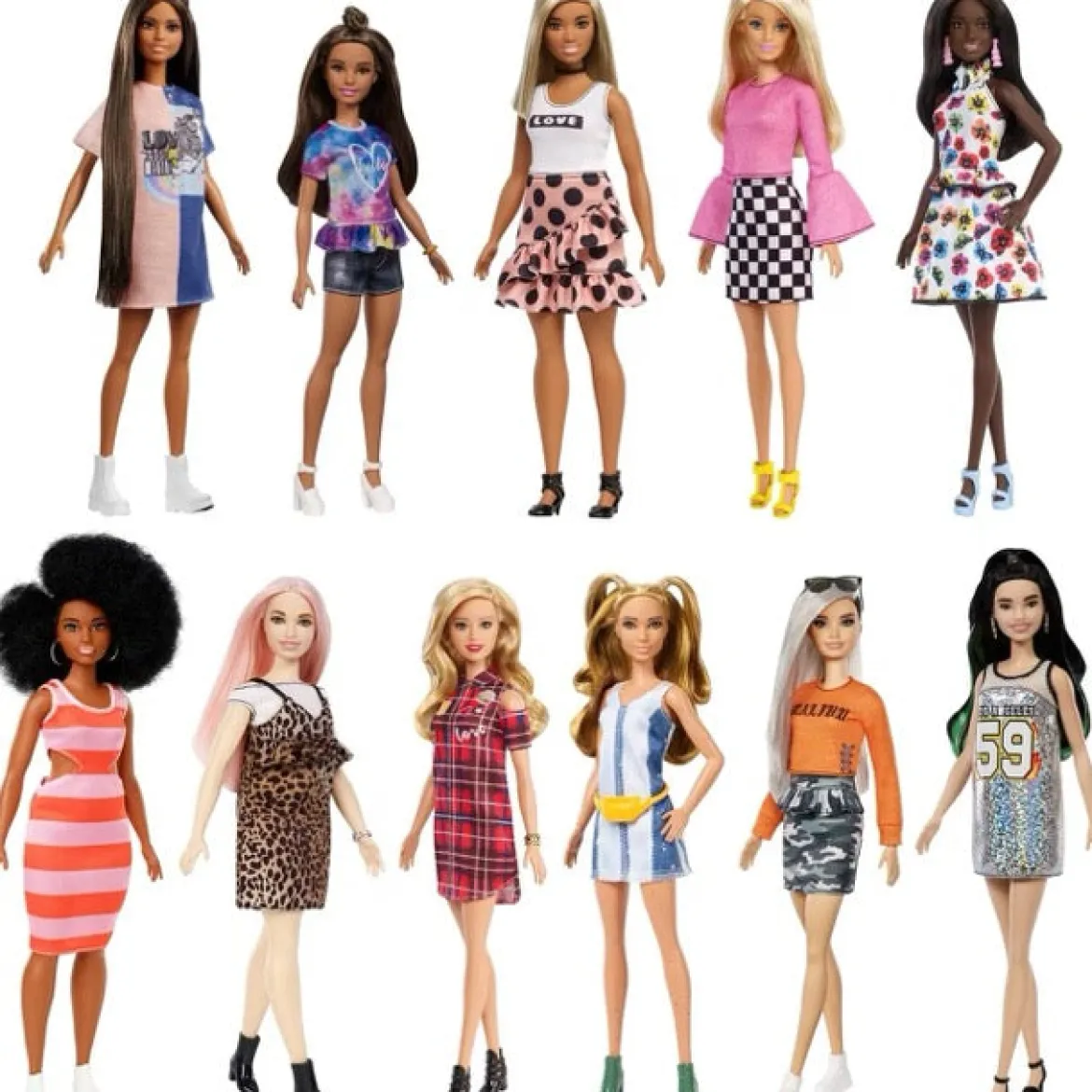 barbie fashionistas - barbie con vestiti alla moda - modello assortito