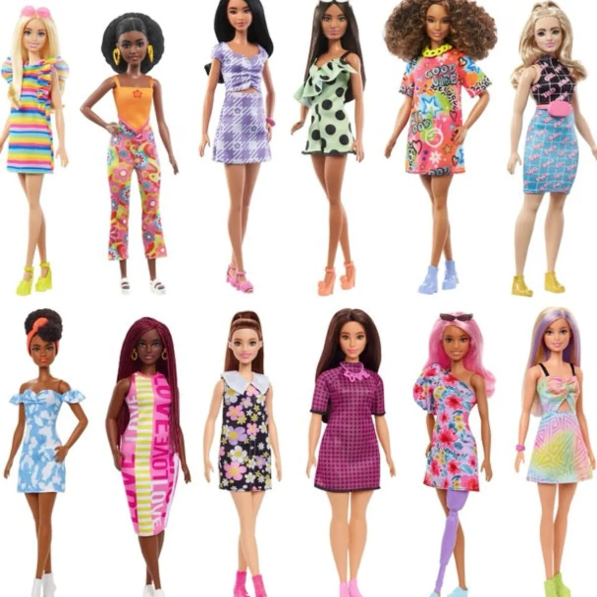 barbie fashionistas - barbie con vestiti alla moda - modello assortito