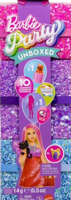 barbie party suprise make-up party bionda - vestito rosa