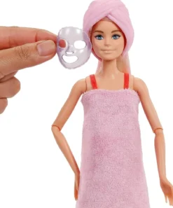 barbie party suprise make-up party bionda - vestito rosa