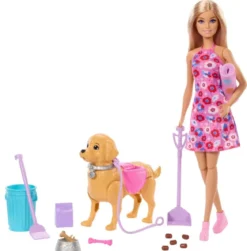 barbie - set cagnolina cammina e fa i bisogni