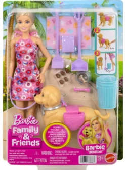 barbie - set cagnolina cammina e fa i bisogni