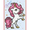biglietto d'auguri - diamond dotz unicorno criniera rosa su due zampe