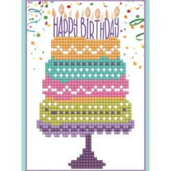 biglietto d'auguri - diamond dotz torta di compleanno
