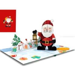 biglietto di auguri - babbo natale - kirigami