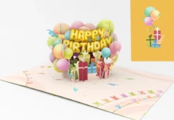 biglietto di auguri - balloons - kirigami
