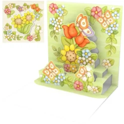 biglietto di auguri - fiori - origami