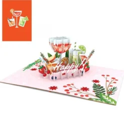 biglietto di auguri - happy hour - kirigami
