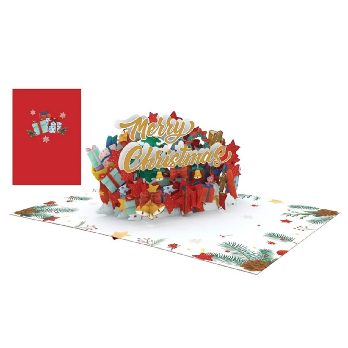 biglietto di auguri - regalo di buon natale - kirigami