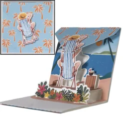 biglietto di auguri - relax in spiaggia - origami