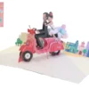 biglietto di auguri - sposi in vespa - kirigami