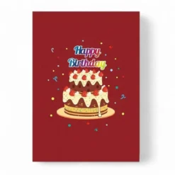 biglietto di auguri - torta colorata - kirigami