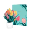 biglietto di auguri - tulipani colorati - kirigami