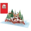biglietto di auguri - villaggio di babbo natale - kirigami