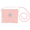 borsa bapke glitter rosa con stella argento