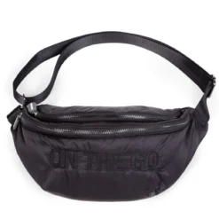 borsa marsupio trapuntata - banana bag on the go - 34 x 12 x 16 cm - nero