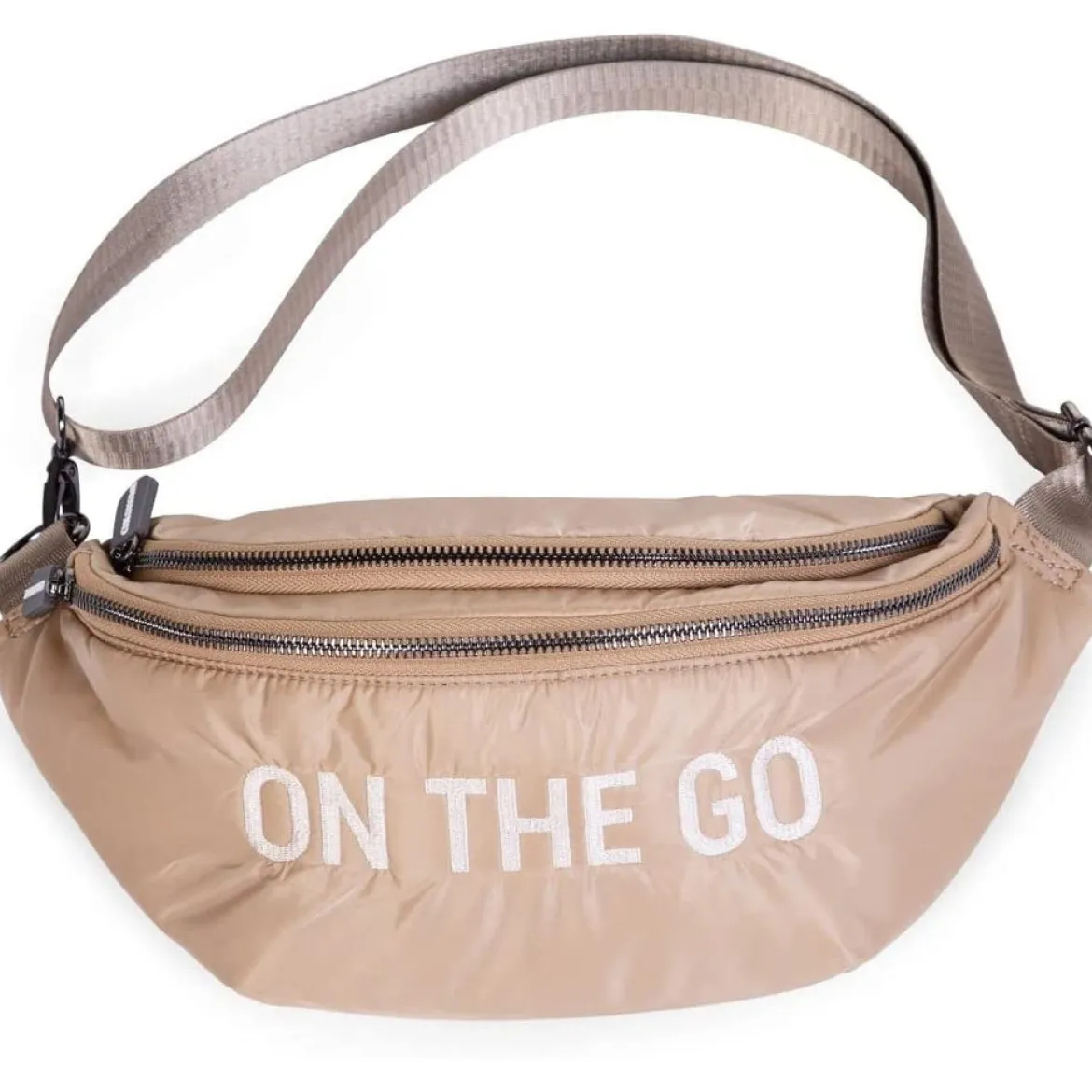 borsa marsupio trapuntata - banana bag on the go - 34 x 12 x 16 cm - beige