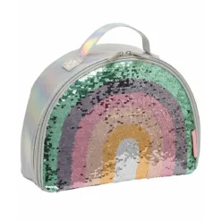 borsa pranzo termica, arcobaleno glitter - grigio