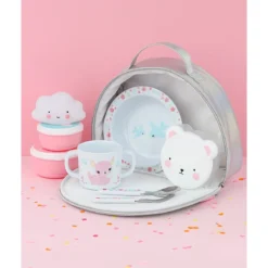 borsa pranzo termica, arcobaleno glitter - grigio